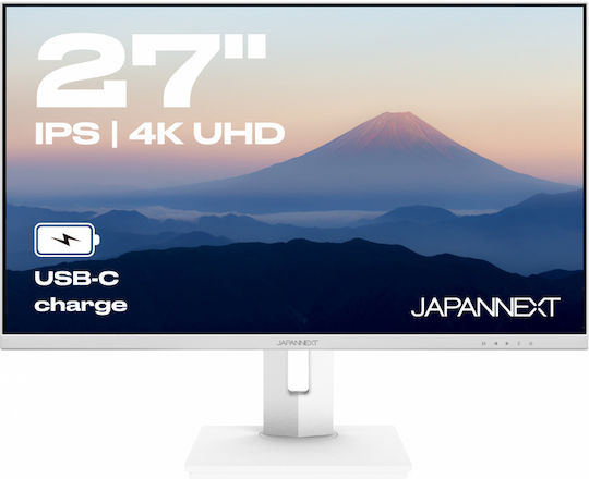 Japannext Japannext IPS Monitor 27 Inch 4K 3840x2160 with Response Time 8ms GTG White