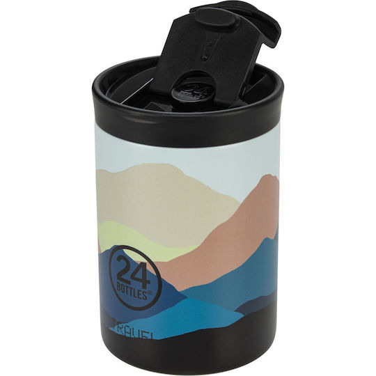 24Bottles Чаша с Дръжка Термос Неръждаема Стомана Без BPA 350ml Mountains Със Сламка и Дръжка