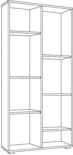 Modulus 4 Библиотека Подова Пластмасова Сива 70x33x142cm