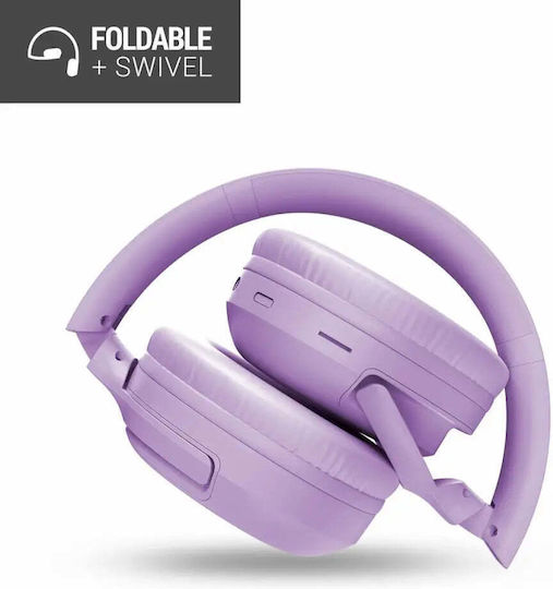 Wireless / Wired Over Ear Headphones with 2 hours of Operation Purple