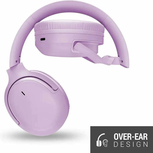 Wireless / Wired Over Ear Headphones with 2 hours of Operation Purple