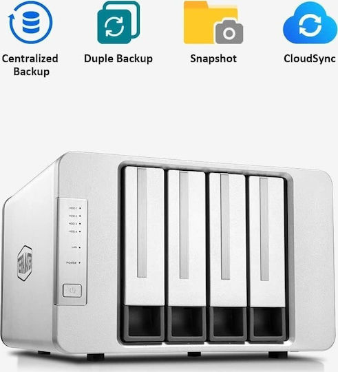 TerraMaster F6-424 NAS Tower με 6 θέσεις για HDD/M.2/SSD και 2 θύρες Ethernet