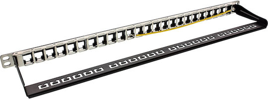 Inline 76824c Patch Panel 24-port Keystone Snap-in Blank Patch Panel 19" 0.5u Black