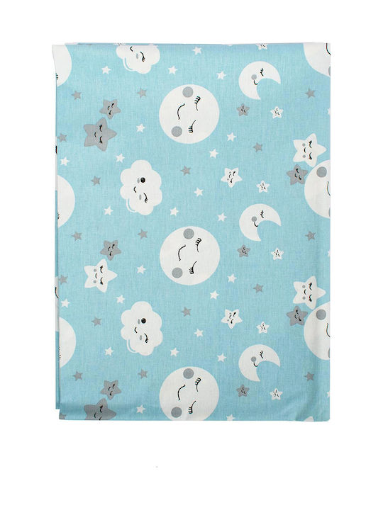 Dimcol Smile Baby Sheet Crib Cotton Fitted Blue 70x140cm