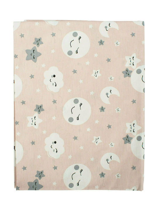 Dimcol Smile Бебешки Чаршаф За Количка Памук Коралов 80x110бр