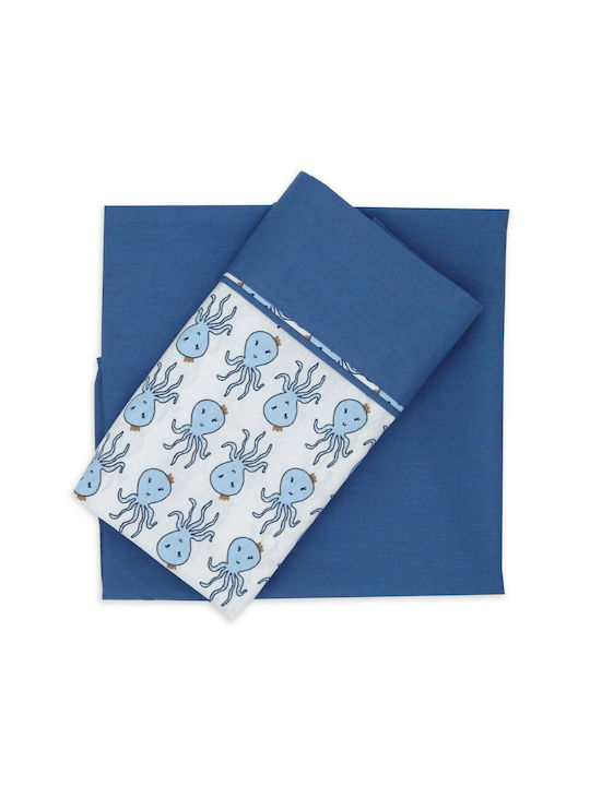 Nautica Baby Sheets Set Cradle Cotton Blue 75x110cm 2pcs