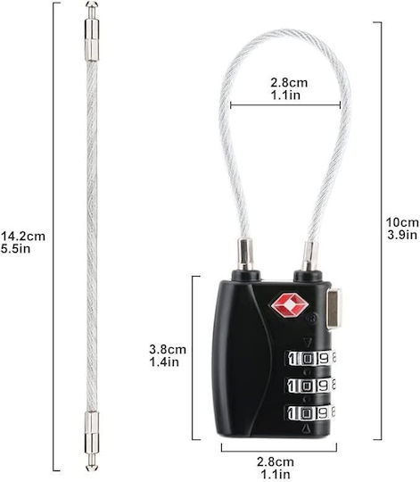 Cti Padlock Brass Combination with TSA Certification 50mm 1pcs