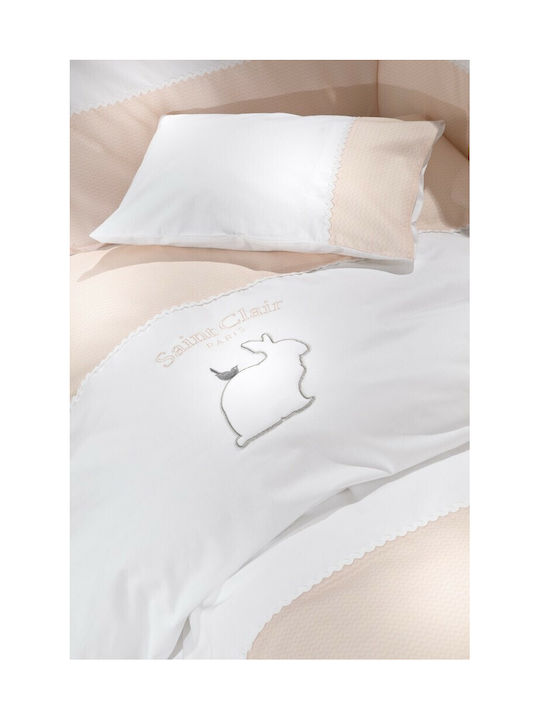Saint Clair Lapin Baby Sheets Set Crib Cotton Pink 110x170cm 2pcs