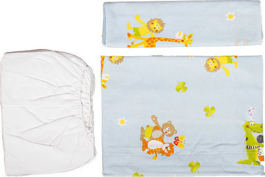 Mother Baby Fitted Set Light Blue 70x140cm