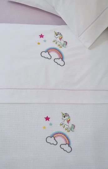 Homeline Baby Sheets Unicorn Pink Fitted 120x160cm Homeline Baby Sheets Unicorn Pink Fitted 120x160cm