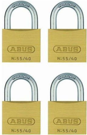Abus 55/40 Quadro Steel Padlock Brass with Key Brass 40mm 4pcs