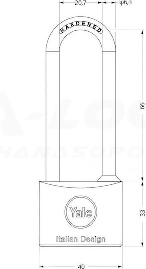 Yale Bronze Padlock Lengthened with Key 6.3mm 1pcs