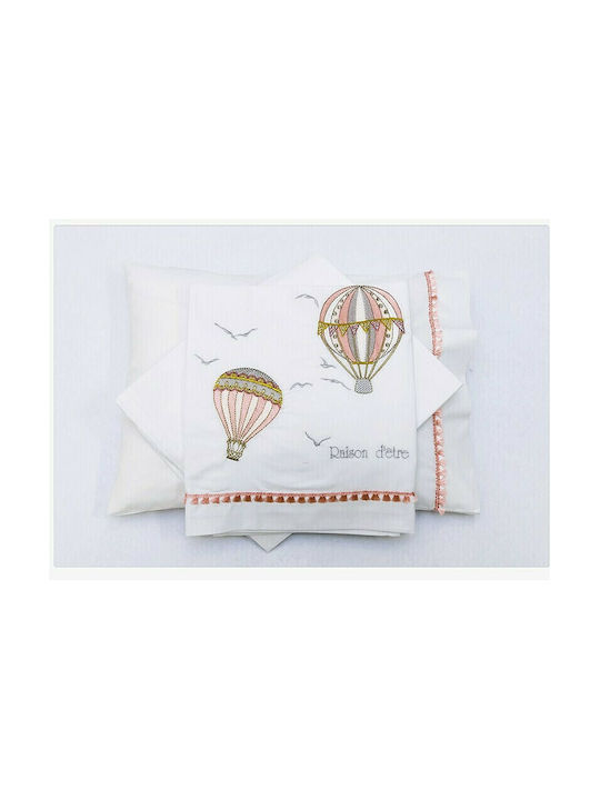 Raison D' Etre Hot Air Balloon Seturi de cearșafuri pentru bebeluși Pentru Patut Bumbac Roz 120x160buc 2buc
