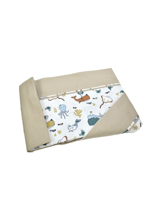 Nautica Baby Sheets Sea Friends Beige Fitted 110x160cm