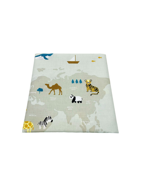 Bunny Bebe Детски Чаршаф За Количка Памучен Boho Тюркоазен 80x110см