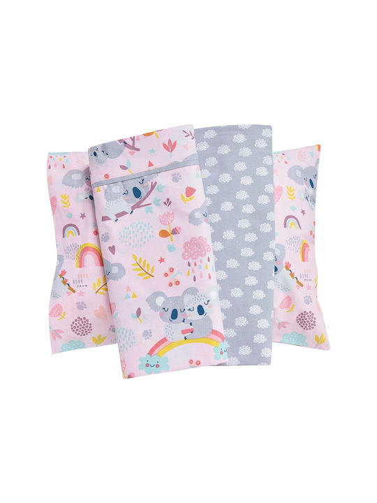 Alouette Baby Sheets Set Crib Cotton Multicolored 130x170cm 3pcs