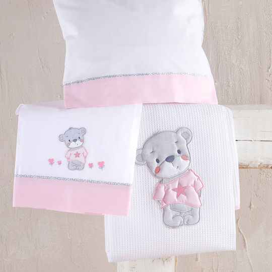 Rythmos Booby Set Baby Bettlaken Für Krippe Baumwolle 100x160cm 3Stück