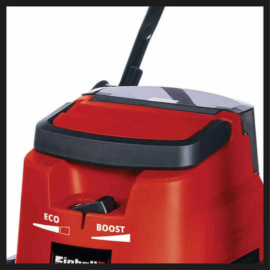 Einhell Te-vc Επαναφορτιζόμενη Σκούπα Υγρών / Στερεών με Ανοξείδωτο Κάδο 30lt Κόκκινη