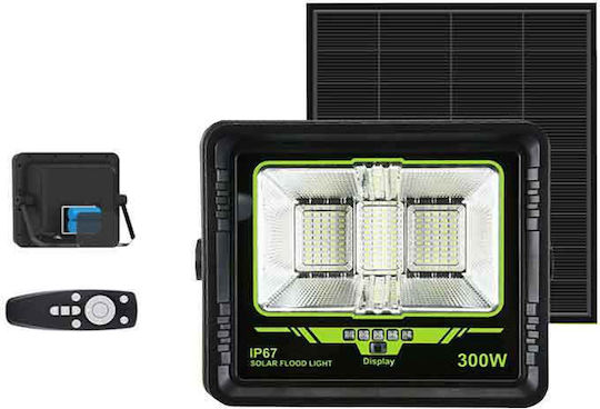 Waterproof Solar LED Flood Light 300W Cold White 7500K with Remote Control IP67
