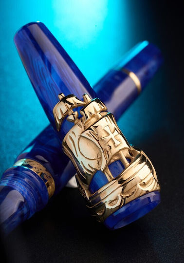 Delta Writing Pen Medium Gold with Blue Ink