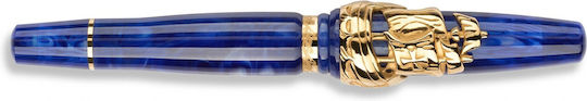 Delta Writing Pen Medium Gold with Blue Ink