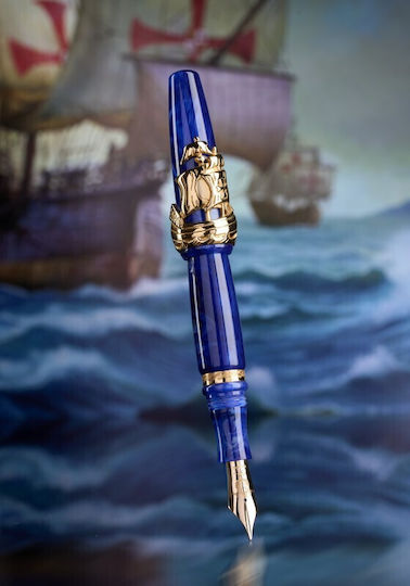 Delta Writing Pen Extra Fine Gold with Blue Ink
