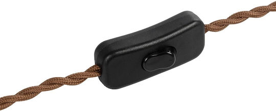 Globostar Whip 77673 Modern Diy Braided Cable Switch On Off Ac 220-240v Ip20 Brown & Black M150 X W2.7 X H1.9cm