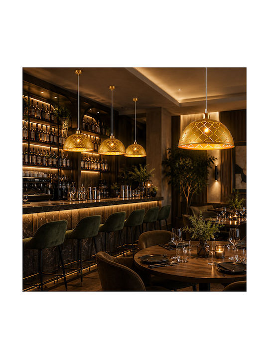 Elmark Cristina Pendant Light Gold with Socket E27 26x360cm