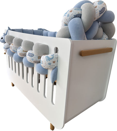 Catriss Crib Bumper Braided Inside Light Blue