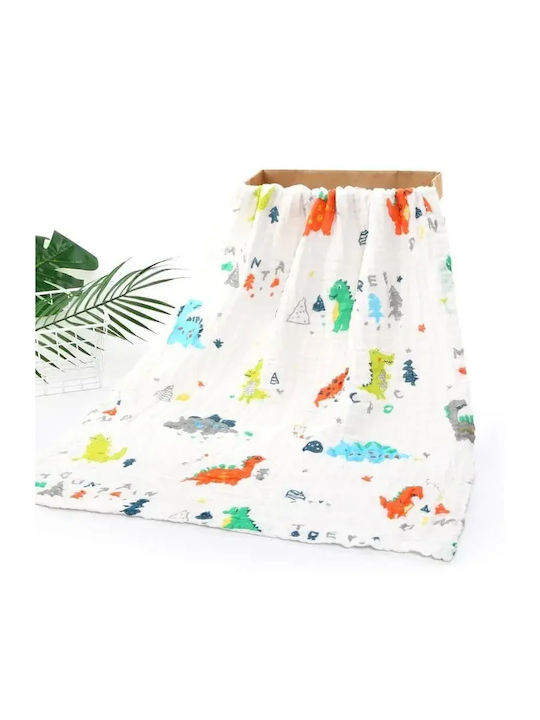 Morven Blanket Nursery Swaddling Blankets Dinosaurs Cotton Multicolour 100x100cm