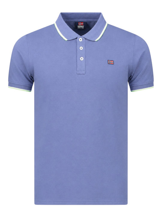 Short Sleeve Polo Blouse Denim