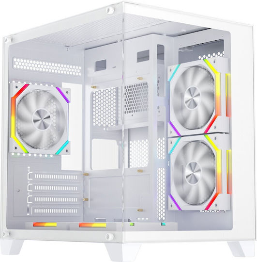 1STPLAYER BV5 Gaming Mini Tower Carcasă PC cu Deschidere Laterală Albă