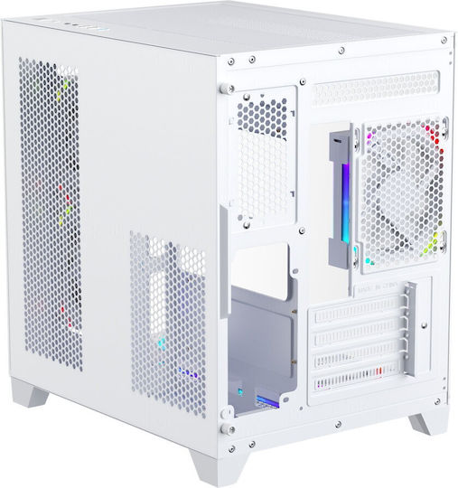 1STPLAYER BV5 Gaming Mini Tower Carcasă PC cu Deschidere Laterală Albă