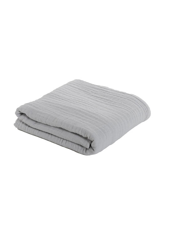 Nef-Nef Homeware Blanket Cot Whisper Cotton Gray 110x150cm