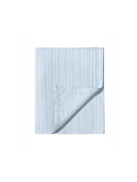 Kentia Cot Waffle Baby Blanket Light Blue 100x140cm