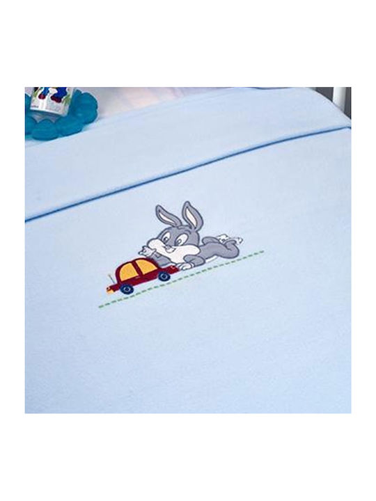 Baby Oliver Pătură Pătuț Looney Tunes Fleece Albastră 100x160cm