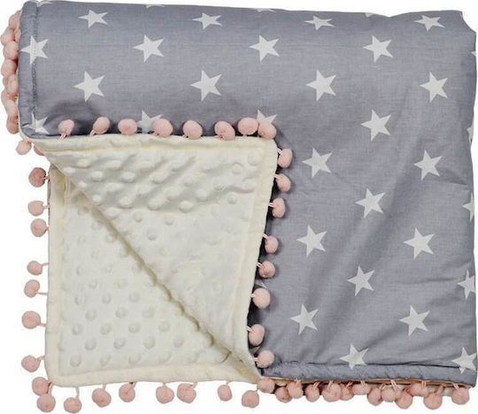 Bebe Stars Κουβέρτα Αγκαλιάς & Λίκνου Pom-Pom Stars 90x110εκ.