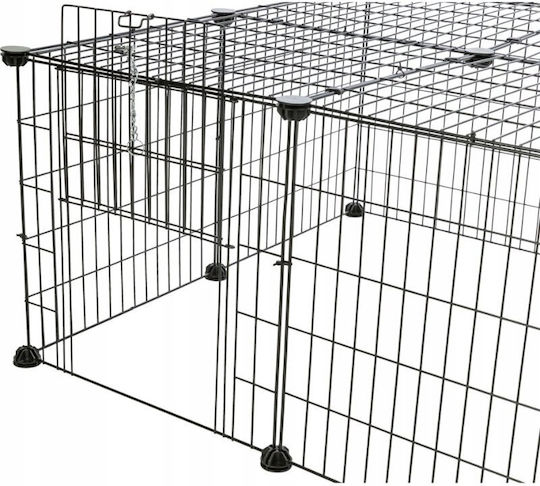 Trixie Portable Outdoor Run Top Cover Rodents Rectangular Black Metal 152 × 38 × 72 Cm