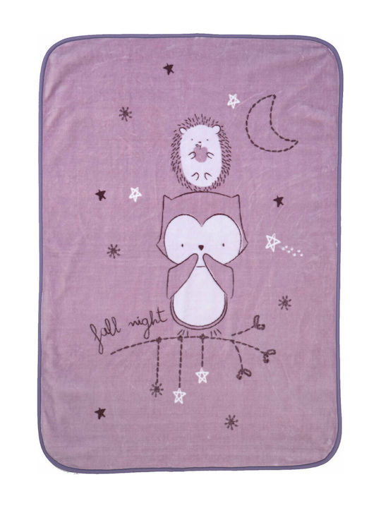 Nef-Nef Homeware Pătură Pătuț Forest Friends Catifea Roz 100x140cm