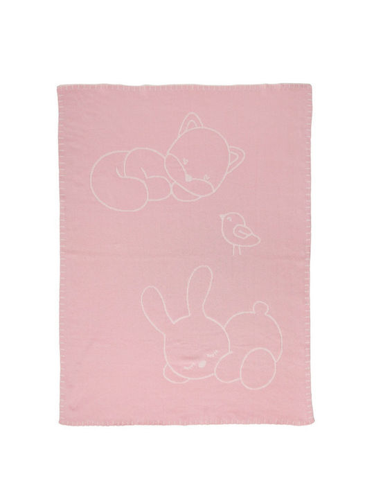 Nattou Blanket Nursery Swaddling Blankets Knitted Pink 75x100cm
