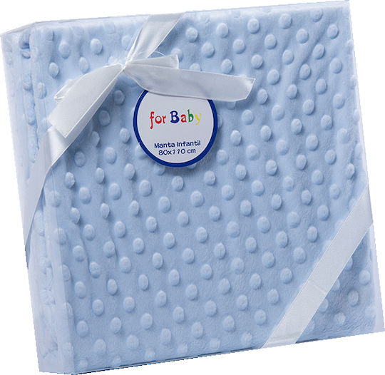 Gamberritos Kids Κουβέρτα Αγκαλιάς & Λίκνου Fleece Γαλάζια 80x110εκ.