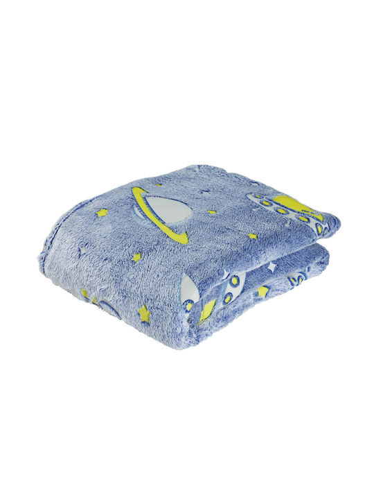 Das Home Одеяло Детско легло Флийс Син Blue 110x150см.