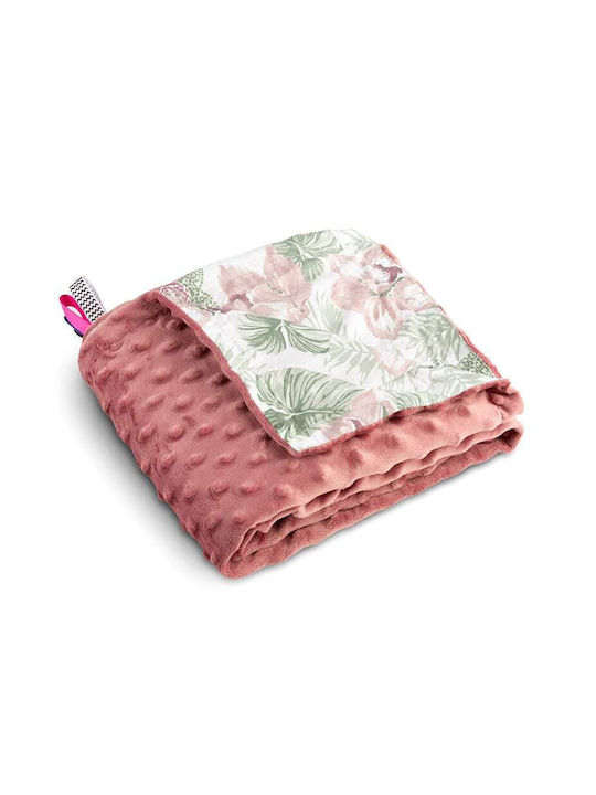 Sensillo Baby Blanket Nursery Swaddling Blanket Pink Retro Pink Palms 75x100cm