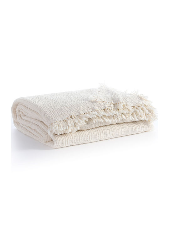 Nef-Nef Homeware Blanket Cot Apollo Cotton Beige Ecru 110x150cm