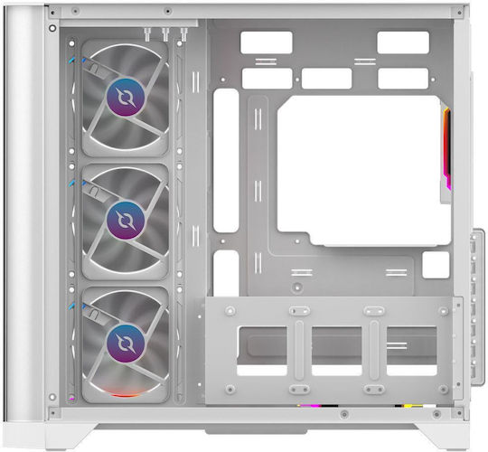 Aqirys Europa Gaming Midi Tower Computer Case with Side Window and ARGB Lighting White