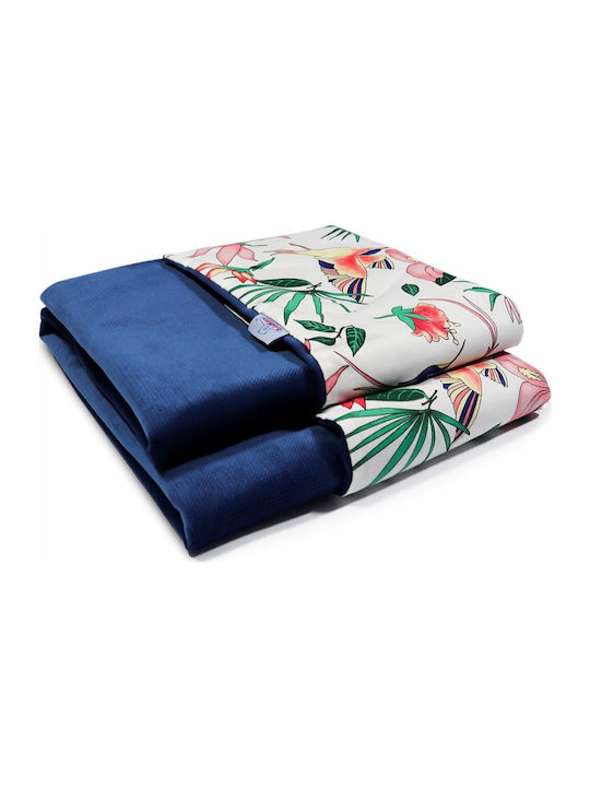 Matex Blanket Nursery Swaddling Blankets Velvet Blue Satin 75x100cm
