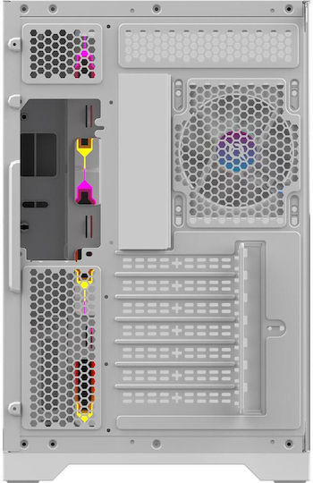 Aqirys Europa Gaming Midi Tower Computer Case with Side Window and ARGB Lighting White