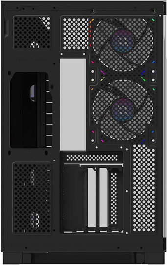 Aqirys Janus Gaming Midi Tower Computer Case with Side Window and ARGB Lighting Black