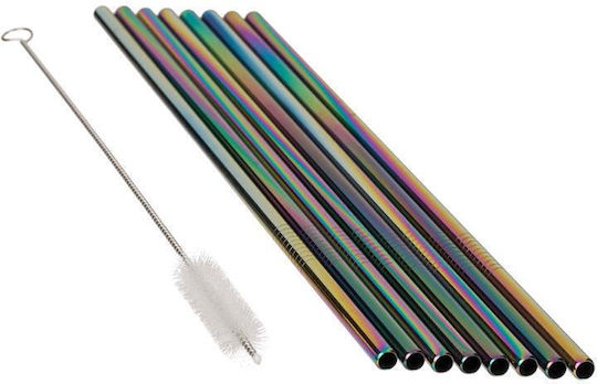 Paie Metalice Reutilizabile Rainbow Ii 8 Bucăți Cu Periuță