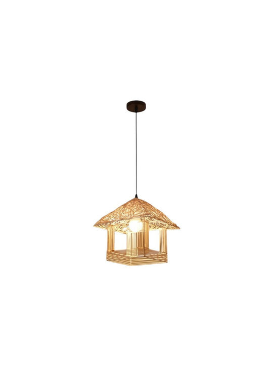 Boho Grid Pendant Light with E27 Socket 30x30cm